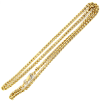Fjory collier 3mm Gourmet schakel 50cm goud met zilveren kern - 601385