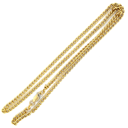 Fjory collier 3mm Gourmet schakel 50cm goud met zilveren kern - 601385