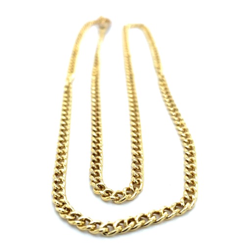 Fjory collier 3mm Gourmet schakel 50cm goud met zilveren kern - 601385