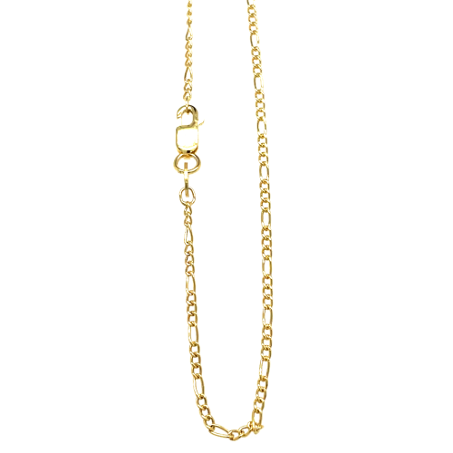 Fjory ketting met figaro schakel 1,5mm breed en 45cm lang goud met zilveren kern - 601388