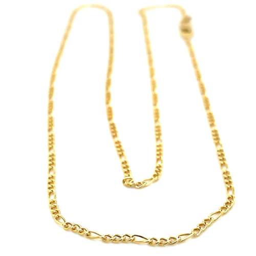 Fjory ketting met figaro schakel 1,5mm breed en 45cm lang goud met zilveren kern - 601388