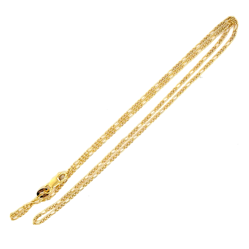 Fjory ketting met figaro schakel 1,5mm breed en 45cm lang goud met zilveren kern - 601388