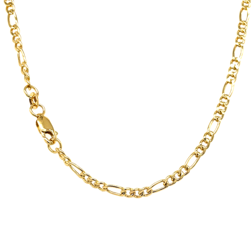 gouden Fjory keting 3,1mm met zilveren kern met Figaro schakel 50cm - 601389