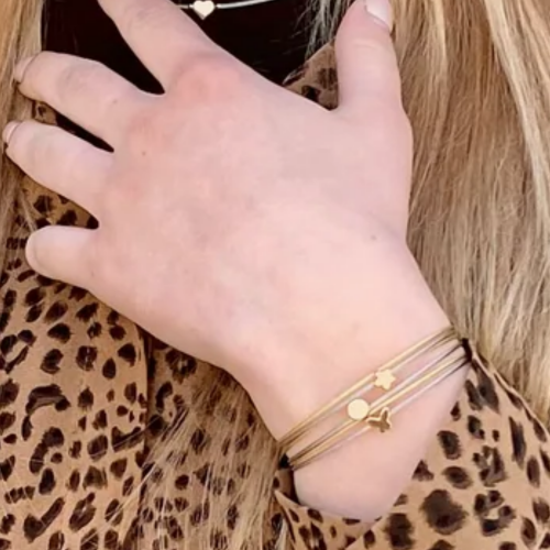 Moederdag armband goudkleur met cirkel A705GG 18cm - 601398