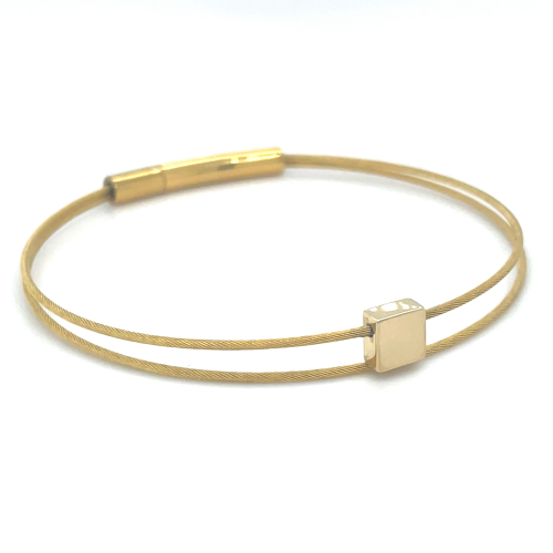 Moederdag armband goudkleur met vierkant A704GG 18cm - 601399