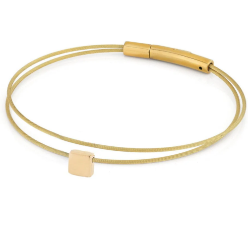 Moederdag armband goudkleur met vierkant A704GG 18cm - 601399