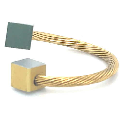 clic ring kubus goud groen - 601404