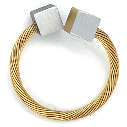 clic ring kubus goud brons aluminium - 601405