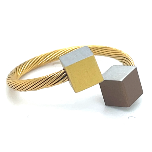 clic ring kubus goud brons aluminium - 601405
