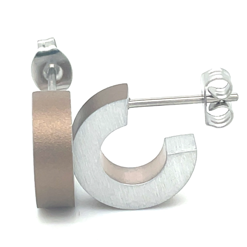 brons kleurige Hypoallergeen oorbellen van clic by suzanne - 601408