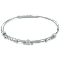 armband aluminium met bolletje A269 18cm - 601412