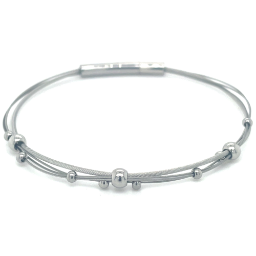 armband aluminium met bolletje A269 18cm - 601412