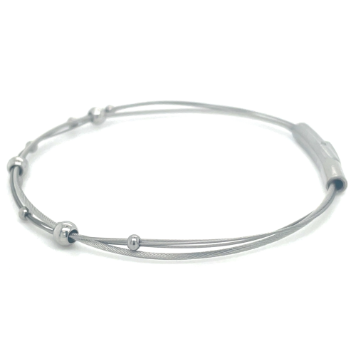 armband aluminium met bolletje A269 18cm - 601412