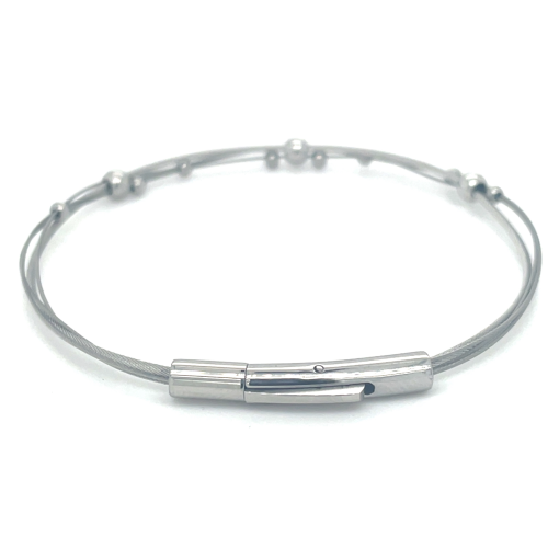 armband aluminium met bolletje A269 18cm - 601412