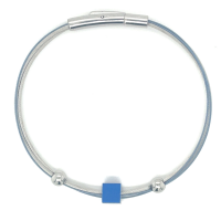 armband kiki blauw met kubus A230B 18cm - 601413