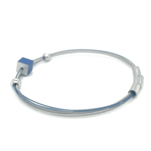 armband kiki blauw met kubus A230B 18cm - 601413