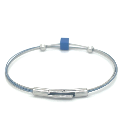 armband kiki blauw met kubus A230B 18cm - 601413