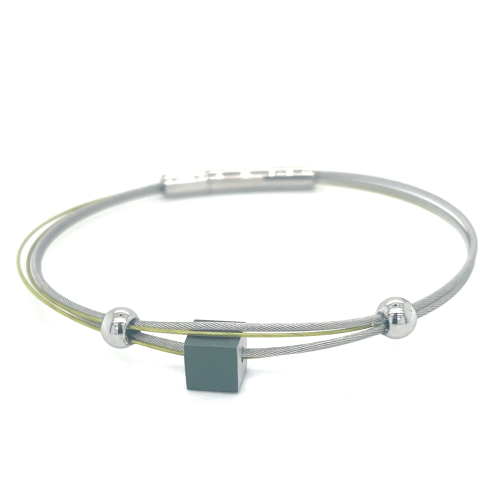 armband kiki groen met kubus A230GR 18cm - 601414