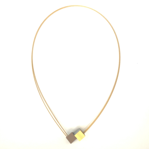 collier koosje goud geel/brons met kubus C17BR/G 46cm - 601415