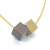 collier koosje goud geel/brons met kubus C17BR/G 46cm - 601415