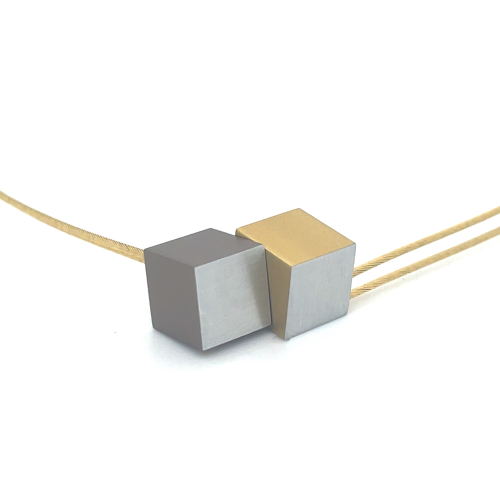 collier koosje goud geel/brons met kubus C17BR/G 46cm - 601415