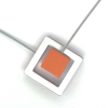 ketting Kate  met orange ornament aluminum 45cm C25O - 601420