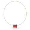ketting Filou  met rood ornament aluminum 45cm C287R - 601421