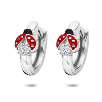 klapoorringen lieveheersbeestje in zilver met emaille en zirkonia staantje 11,5 mm - 601429 klapoorringen lieveheersbeestje in zilver met emaille en zirkonia staantje 11,5 mm - 601429