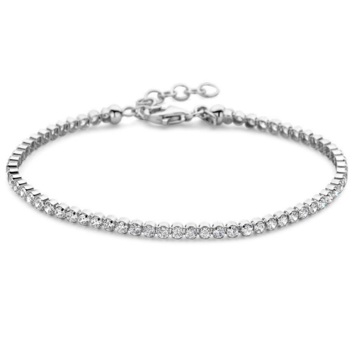 tennisarmband met zirkonia steentjes 2,5 mm 16 + 3 cm zilver - 601430 tennisarmband met zirkonia steentjes 2,5 mm 16 + 3 cm zilver - 601430