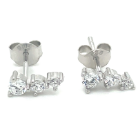 oorknoppen met zirkonia steentjes  9 mm zilver - 601431