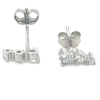 oorknoppen met zirkonia steentjes  9 mm zilver - 601431