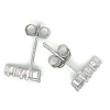oorknoppen met zirkonia steentjes  9 mm zilver - 601431