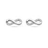 oorknoppen infinity met zirkonia steentjes 9 mm zilver - 601432