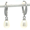 oorhangers parel en zirkonia brisur haak 29 mm - 601433
