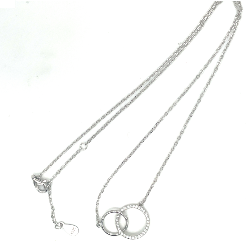 cirkel hangers met collier en zirkonia steentjes 41 - 43 - 45 cm - 601434 cirkel hangers met collier en zirkonia steentjes 41 - 43 - 45 cm - 601434