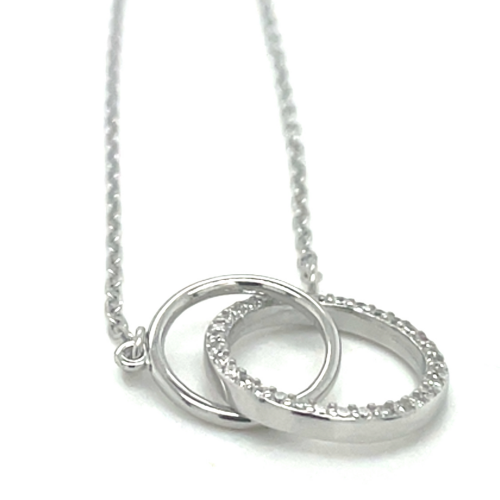 cirkel hangers met collier en zirkonia steentjes 41 - 43 - 45 cm - 601434 cirkel hangers met collier en zirkonia steentjes 41 - 43 - 45 cm - 601434