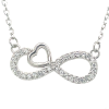 infinity ketting met zirkonia en hartje 41 - 43 - 45 cm - 601435