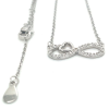 infinity ketting met zirkonia en hartje 41 - 43 - 45 cm - 601435