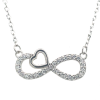 infinity ketting met zirkonia en hartje 41 - 43 - 45 cm - 601435