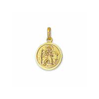 hanger christoffel poli/mat goud 14K - 600943 hanger christoffel poli/mat goud 14K - 600943