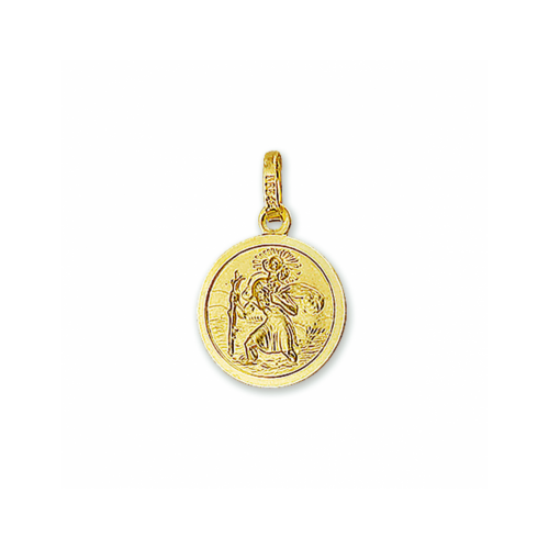hanger christoffel poli/mat goud 14K - 600943 hanger christoffel poli/mat goud 14K - 600943