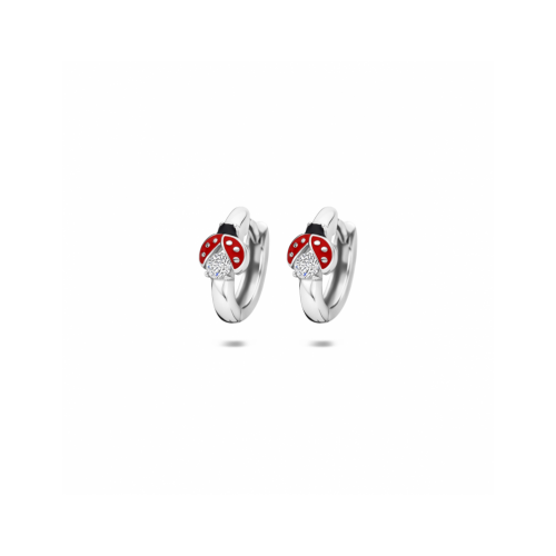 klapoorringen lieveheersbeestje in zilver met emaille en zirkonia staantje 11,5 mm - 601429 klapoorringen lieveheersbeestje in zilver met emaille en zirkonia staantje 11,5 mm - 601429