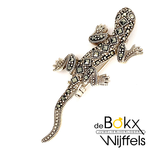 broche salamander in zilver met markasiet - 57893 broche salamander in zilver met markasiet - 57893