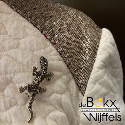 broche salamander in zilver met markasiet - 57893 broche salamander in zilver met markasiet - 57893
