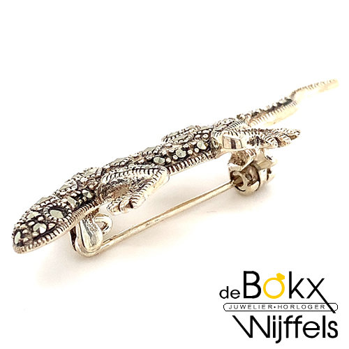 broche salamander in zilver met markasiet - 57893 broche salamander in zilver met markasiet - 57893