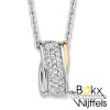 hanger zilver en goud met zirkonia en ketting 42-45cm - 58040 hanger zilver en goud met zirkonia en ketting 42-45cm - 58040