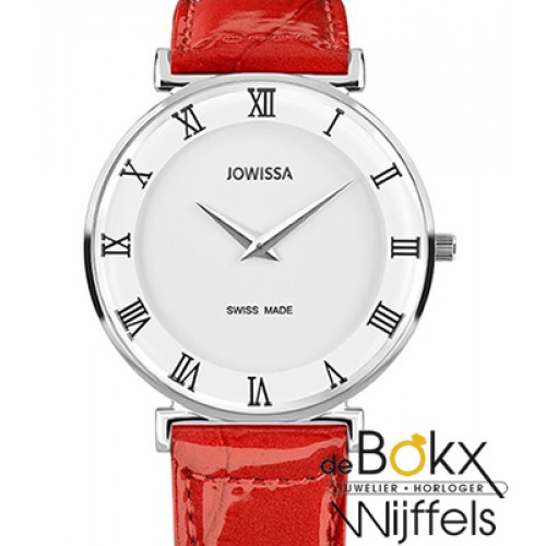 Jowisa horloge met rode leren band van de Roma collectie J2.201.L - 55481 Jowisa horloge met rode leren band van de Roma collectie J2.201.L - 55481