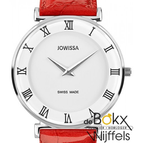 Jowisa horloge met rode leren band van de Roma collectie J2.201.L - 55481 Jowisa horloge met rode leren band van de Roma collectie J2.201.L - 55481