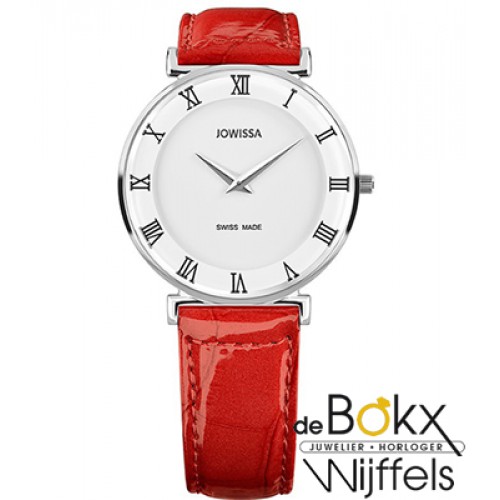 Jowisa horloge met rode leren band van de Roma collectie J2.201.L - 55481 Jowisa horloge met rode leren band van de Roma collectie J2.201.L - 55481