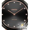 Alto Jowisa dameshorloge met rozé kast en zwart lederen band J4.318.M - 54982 Alto Jowisa dameshorloge met rozé kast en zwart lederen band J4.318.M - 54982